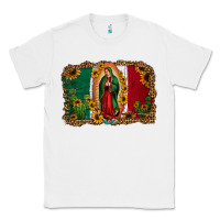 White our lady of Guadalupe Mexican flag background Classic Tee - Jasminsmagicworld