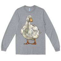 Heather Grey american pekin duck Long Sleeve Tee - LillyAllenDesigns