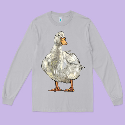 American Pekin Duck Long Sleeve Tee Designed By Lillyallendesigns