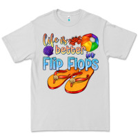 Dove Grey life is better in flip flops Premium Tee - texasbilliewilder