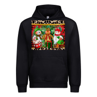 Black christmas snowman polar bear reindeer Urban Hoodie - CowGirlArtShop