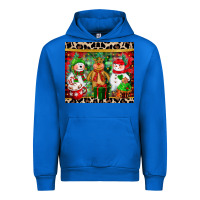 Cobalt christmas snowman polar bear reindeer Urban Hoodie - CowGirlArtShop