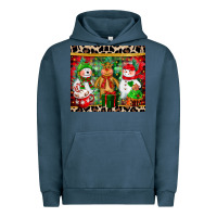 Pigment Midnight Navy christmas snowman polar bear reindeer Urban Hoodie - CowGirlArtShop