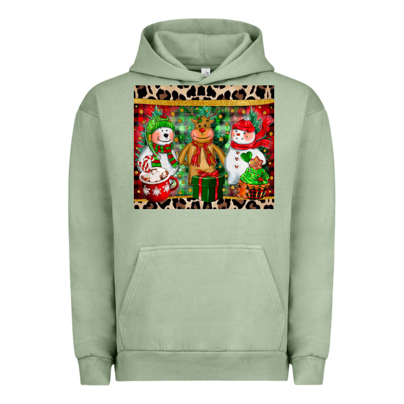 Christmas Snowman Polar Bear Reindeer Urban Hoodie by CowGirlArtShop | Teevron