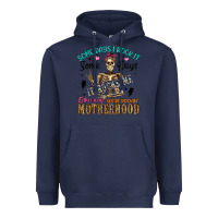 Navy some days i rock it some days it rocks me either w Heavyweight Hoodie - Artiststas