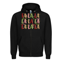Black fa la la la la la la la la Zipper Hoodie - MaliasSmallBusiness