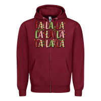 Burgundy fa la la la la la la la la Zipper Hoodie - MaliasSmallBusiness