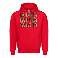 Red fa la la la la la la la la Zipper Hoodie - MaliasSmallBusiness