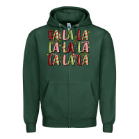 Sports Green fa la la la la la la la la Zipper Hoodie - MaliasSmallBusiness