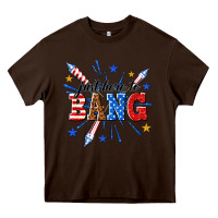 Chocolate Brown just here to bang Heavy Core Tee - texasbilliewilder