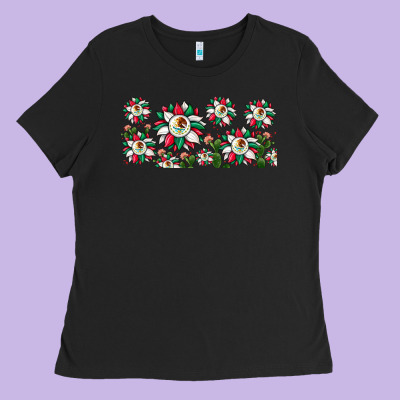 Mexican Flag Sunflower Ladies Tee Designed By Jahusdesignshop