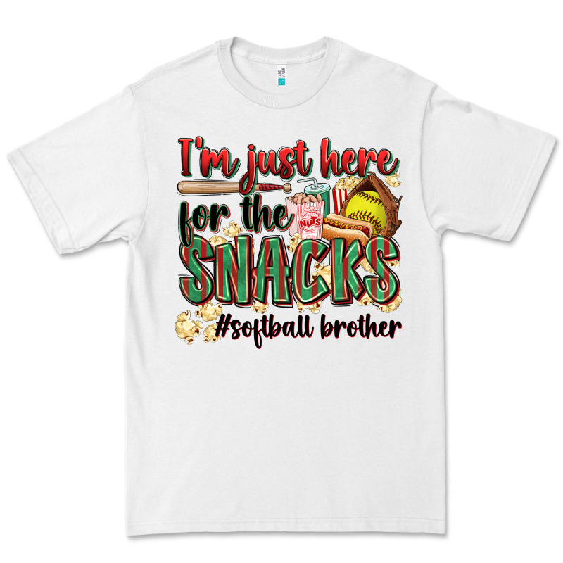I'm Just Here For The Snacks #softball Brother Premium Tee by Zillion Design Studio | Teevron