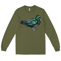 Army Green East İndie Duck Long Sleeve Tee - LillyAllenDesigns