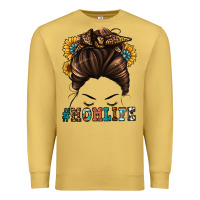 Antique Gold mom life messy bun Premium Sweatshirt - Jasminsmagicworld