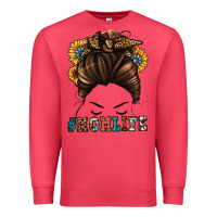 Cardinal mom life messy bun Premium Sweatshirt - Jasminsmagicworld