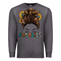Charcoal Heather mom life messy bun Premium Sweatshirt - Jasminsmagicworld