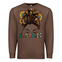 Chestnut mom life messy bun Premium Sweatshirt - Jasminsmagicworld