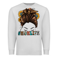 Dove Grey mom life messy bun Premium Sweatshirt - Jasminsmagicworld