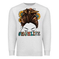 Oatmeal Heather mom life messy bun Premium Sweatshirt - Jasminsmagicworld