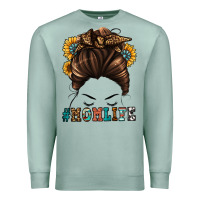 Seafoam mom life messy bun Premium Sweatshirt - Jasminsmagicworld