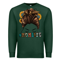 Sports Green mom life messy bun Premium Sweatshirt - Jasminsmagicworld