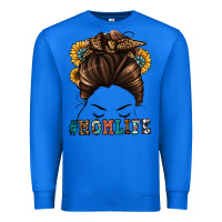 True Royal mom life messy bun Premium Sweatshirt - Jasminsmagicworld