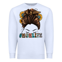 White mom life messy bun Premium Sweatshirt - Jasminsmagicworld
