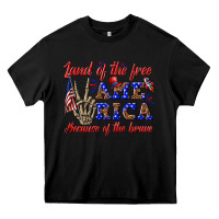 Black land of the free america because of the brave Heavy Core Tee - texasbilliewilder