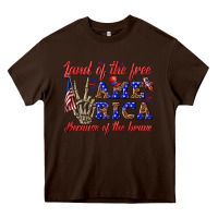 Land Of The Free America Because Of The Brave Heavy Core Tee | Teevron