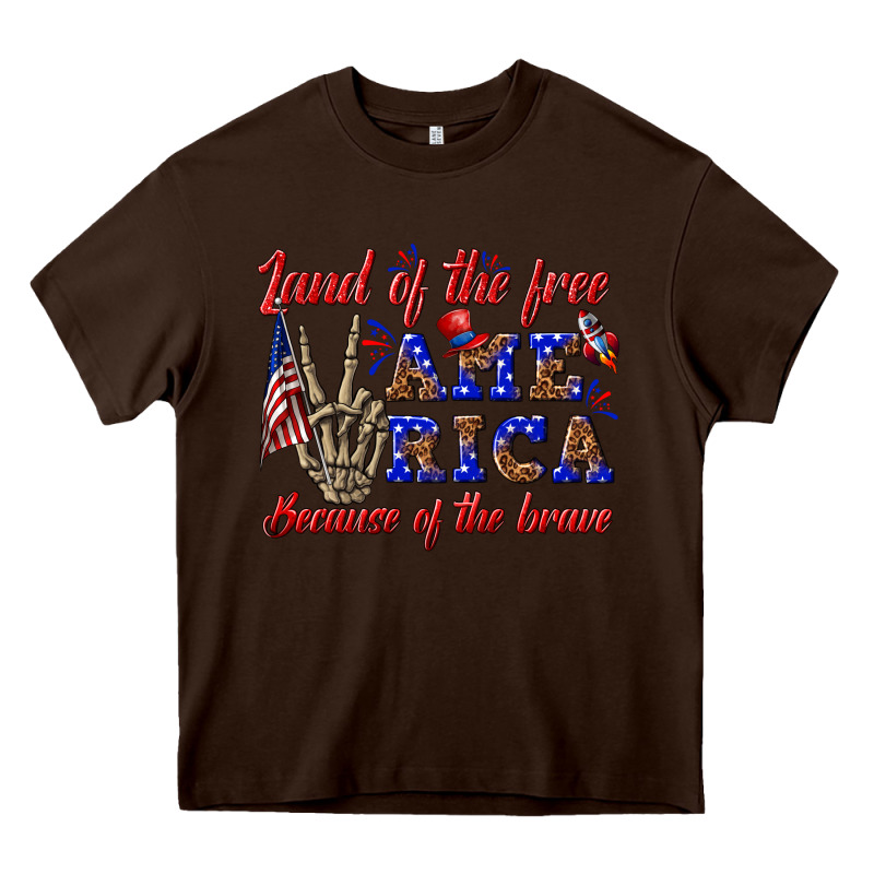 Land Of The Free America Because Of The Brave Heavy Core Tee by texasbilliewilder | Teevron