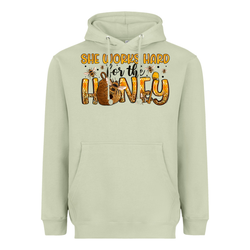 She Works Hard For The Honey Heavyweight Hoodie by Artiststas | Teevron