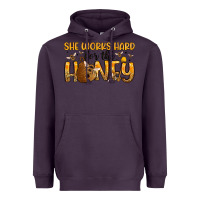 Plum she works hard for the honey Heavyweight Hoodie - Artiststas