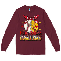 Burgundy busy raising ballers Long Sleeve Tee - JahusDesignShop