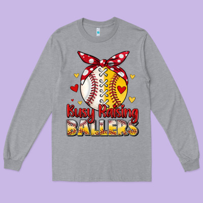 Busy Raising Ballers Long Sleeve Tee Designed By Jahusdesignshop