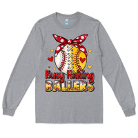 Heather Grey busy raising ballers Long Sleeve Tee - JahusDesignShop
