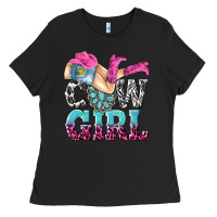 Black cow girl Ladies Tee - texasbilliewilder