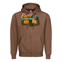 Chestnut happy camping Zipper Hoodie - NancyCooperArtShop