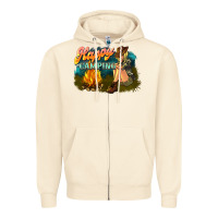 Sandshell happy camping Zipper Hoodie - NancyCooperArtShop
