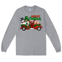 Heather Grey merry christmas snowman and farm animals truck Long Sleeve Tee - Jasminsmagicworld
