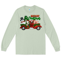 Matcha merry christmas snowman and farm animals truck Long Sleeve Tee - Jasminsmagicworld
