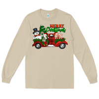 Mushroom merry christmas snowman and farm animals truck Long Sleeve Tee - Jasminsmagicworld