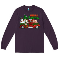 Plum merry christmas snowman and farm animals truck Long Sleeve Tee - Jasminsmagicworld