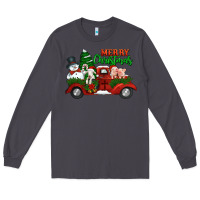 Smoke merry christmas snowman and farm animals truck Long Sleeve Tee - Jasminsmagicworld
