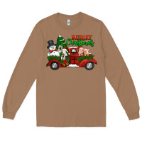 Merry Christmas Snowman And Farm Animals Truck Long Sleeve Tee | Teevron