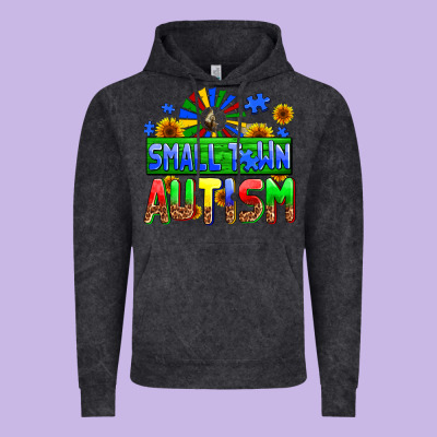 Small Town Autism Vintage Hoodie Designed By Adodesignshop
