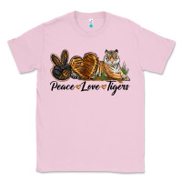 Bubblegum Pink Peace Love Tigers Classic Tee - LillyAllenDesigns