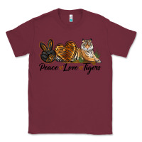 Burgundy Peace Love Tigers Classic Tee - LillyAllenDesigns