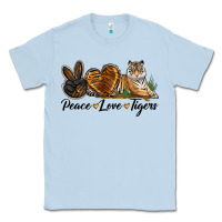 Dusty Blue Peace Love Tigers Classic Tee - LillyAllenDesigns