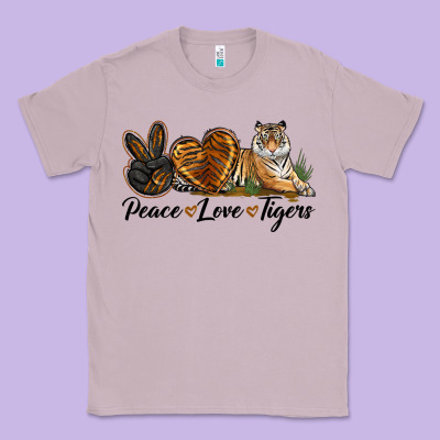 Peace Love Tigers Classic Tee Designed By Lillyallendesigns