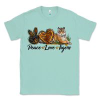 Seafoam Peace Love Tigers Classic Tee - LillyAllenDesigns